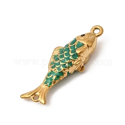 Ciondoli a forma di pesce in acciaio inossidabile smaltato 304&nbsp;STAS-B128-54G-04