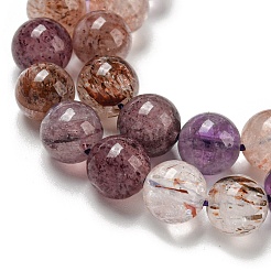 Natur lodolite Quarzperlen Stränge&nbsp;G-P544-A04-02