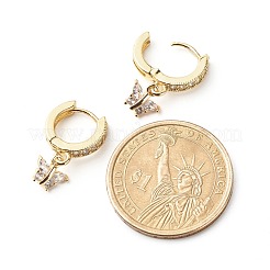 Orecchini a cerchio pendenti con zirconi cubici a farfalla per regalo da donna&nbsp;EJEW-JE04637