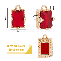 40 stücke 5 farben glas strass anhänger&nbsp;GLAA-DC0001-21