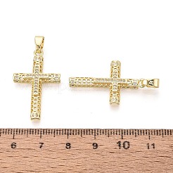 Religiöse Messinganhänger mit Mikropavé-Fassung aus klaren Zirkonia&nbsp;KK-T080-51G
