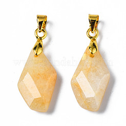 Pendentifs de jade topaze naturelle&nbsp;G-Q998-008G