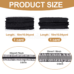 2 Karten 2 Stile Polycotton plissiertes elastisches Spitzenband&nbsp;OCOR-FG0001-69B