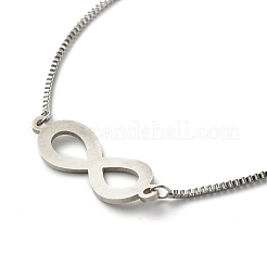 Bracelet coulissant réglable avec breloque symbole de l'infini résistant au ternissement pour hommes et femmes&nbsp;BJEW-JB06688-02