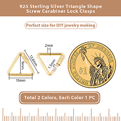 2 Stück 2 Farben 925 Sterling 2 Stück 2 Farben 925 Sterling Silber Verschlusskarabiner&nbsp;STER-GA0001-04A