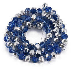 Chapelets de perles en verre transparent électrolytique&nbsp;EGLA-A034-T8mm-M25