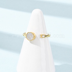 Bagues de manchette en laiton micro pavé de zircone cubique pour femmes&nbsp;RJEW-K309-39E-G