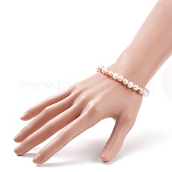 Schieberarmband aus Naturperlen für Damen&nbsp;BJEW-JB08330-02