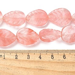 Fili di perle intagliate in vetro di quarzo ciliegia&nbsp;G-B136-E01