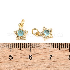 Breloques en laiton avec zircone cubique de micro pave&nbsp;KK-Q085-12G-08