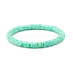 Natürliches Lavagestein & handgefertigtes Heishi-Stretch-Armband-Set aus Fimo&nbsp;BJEW-JB07512