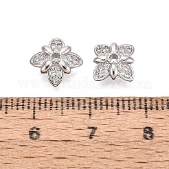 Messing Micro Pave klare Zirkonia Perlenkappen&nbsp;KK-Q071-09P-02