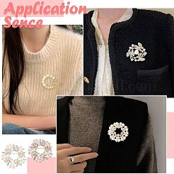 4 stücke 4 stile blume & schmetterling kunststoff imitation perle perlen brosche&nbsp;JEWB-CJ0001-29