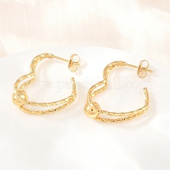 Boucles d'oreilles puces en forme de cœur&nbsp;SA-CBAB549-06G