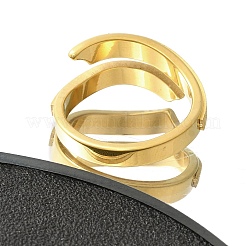 Anello polsino in acciaio inossidabile 304 testurizzato per donna&nbsp;RJEW-L126-13B-G