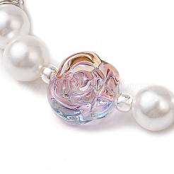 Braccialetti elasticizzati con perline di conchiglia rotonde da 8 mm&nbsp;BJEW-JB10712