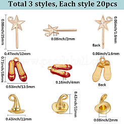 60pcs 3 styles de pendentifs en émail en alliage&nbsp;FIND-SC0017-59