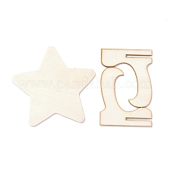 Mini enseignes en bois étoiles&nbsp;AJEW-M035-08