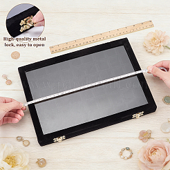 Vitrinas de rejilla para joyas de MDF recubiertas de terciopelo para pendientes y anillos&nbsp;AJEW-WH0643-094A
