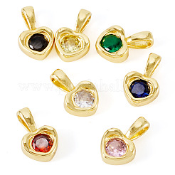 7 pièce 7 couleurs en laiton avec breloques en zircone cubique&nbsp;KK-TA0008-37