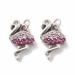 Messing Micro Pave Cerise & rosa Zirkonia Charms&nbsp;ZIRC-A016-04AS