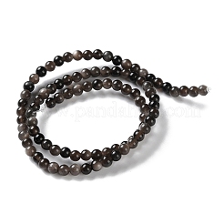 Natürliche silberne Obsidianperlenstränge&nbsp;G-S150-20A-4mm