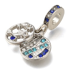 Europäische baumelnde charme der zahnstangenüberzuglegierung strass&nbsp;PALLOY-A009-02P