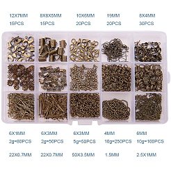 Kit di reperti di gioielli con ganci per orecchini di ferro spilli di testa perni di occhi aperti estensioni della catena di estremità&nbsp;FIND-PH0004-01AB