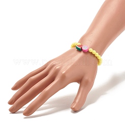 Handgemachtes Fruchtstretcharmband aus Fimo mit runden Perlen für Kinder&nbsp;BJEW-JB07583