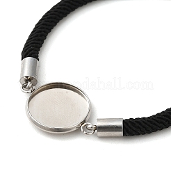 Creazione di bracciali in cordoncino di milano e acciaio inossidabile 304&nbsp;MAK-H004-02G-P01