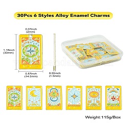 30pcs 6 styles de pendentifs en émail en alliage&nbsp;ENAM-CJ0005-73