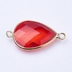 Goldfarbene tropfenförmige Verbindungselemente aus Messingglas&nbsp;GLAA-J010A-HF04-G