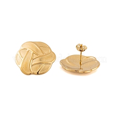 Pendientes de botón de acero inoxidable 304 con revestimiento iónico (IP) para mujer&nbsp;EJEW-P279-56G