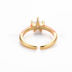 Anelli per polsini in ottone smaltato&nbsp;RJEW-T016-30-NF