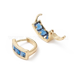 Orecchini a cerchio rettangolari con zirconi&nbsp;EJEW-B014-24G-03