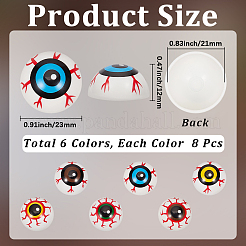 48 Stück 6 Farben Kunststoff-Bastelauge&nbsp;DIY-GF0013-64