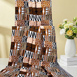 Tela de poliéster con estampado de cera tradicional africana&nbsp;DIY-WH0591-634