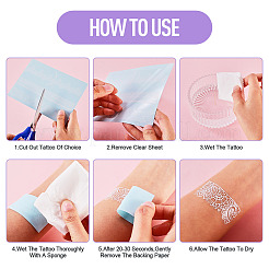6 hoja de pegatinas de papel luminosas para tatuajes&nbsp;STIC-TAC0001-007A