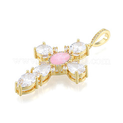 Pendenti in zirconi cubici trasparenti in micro pavè di ottone&nbsp;KK-N227-108A
