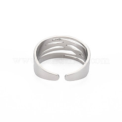 Anello polsino aperto incrociato in acciaio inossidabile 304 anti-ossidazione per donna&nbsp;RJEW-S405-215P