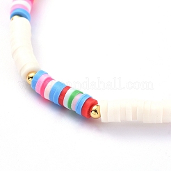 Bracciali elasticizzati fatti a mano in perle di argilla polimerica&nbsp;BJEW-JB05078-01