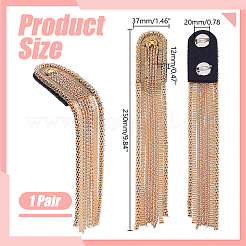 2 Stück Schulterstücke aus Eisenquastenkette&nbsp;DIY-HY0003-58G