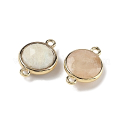 Messing Pavé Naturstein facettiert flach rund Verbinder Charms&nbsp;G-U028-04G