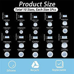 50 pieza de 10 tapones de plástico para botellas&nbsp;AJEW-GF0006-40
