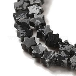 Naturschneeflocke Obsidian Perlen Stränge&nbsp;G-G085-B37-01