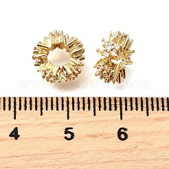 Europäische Perlen aus Messing mit Mikropavé-Fassung und Zirkonia-Unterlegscheiben&nbsp;KK-L230-12G