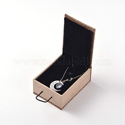 Boîtes à pendentif en bois rectangle&nbsp;X-OBOX-N013-03