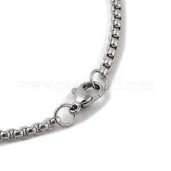 Collane con ciondolo a forma di palla sportiva con catena a scatola in acciaio inossidabile 202 per uomo&nbsp;NJEW-K380-01A-03