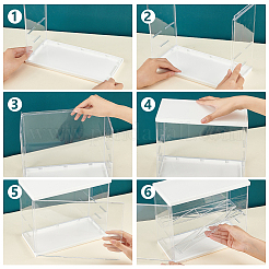 Zusammengebaute rechteckige Acryl-Actionfiguren-Displayboxen&nbsp;ODIS-WH0017-096B