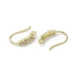 Micro ottone spianare zirconi orecchino ganci&nbsp;KK-C048-13E-G